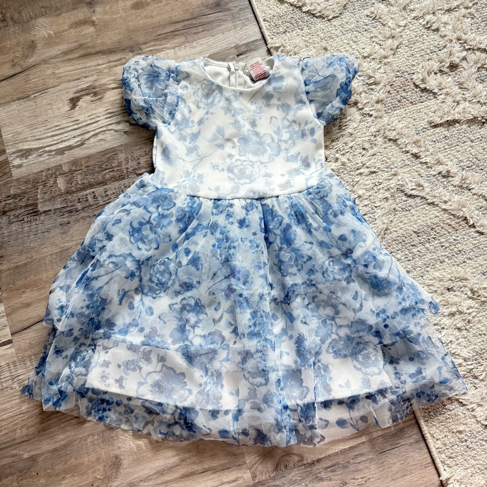 Haute Hippie Blue and White Floral Formal Kids Dress 5